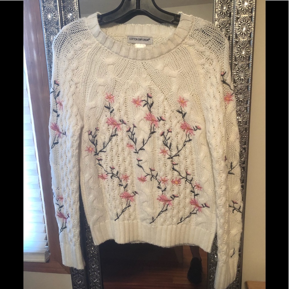 Floral knit sweater xs